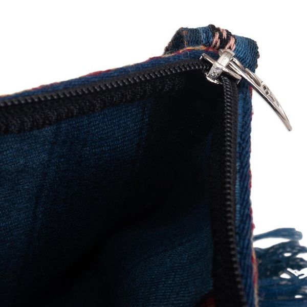 Alternate image for Tasseled Blue Alpaca Shoulder Bag Cusco Skies