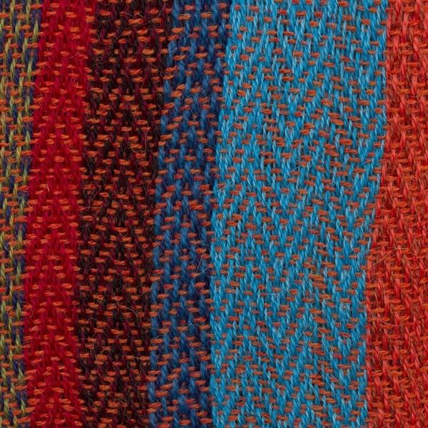 Alternate image for Scarlet and Multi-Color Stripe Handwoven 100 Alpaca Scarf Sky Flame