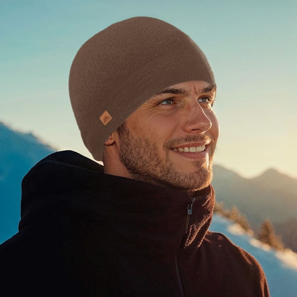 Unisex Soft Alpaca Blend Knit Hat in Sepia Brown 'Sepia Minds'