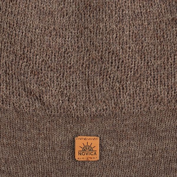 Alternate image for Unisex Soft Alpaca Blend Knit Hat in Sepia Brown Sepia Minds
