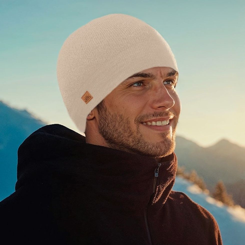 Unisex Soft Alpaca Blend Knit Hat in Ecru Beige 'Ecru Minds'