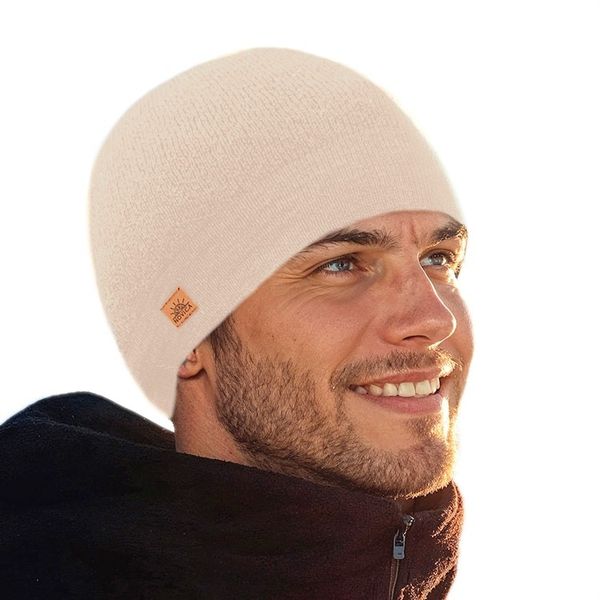 Alternate image for Unisex Soft Alpaca Blend Knit Hat in Ecru Beige Ecru Minds