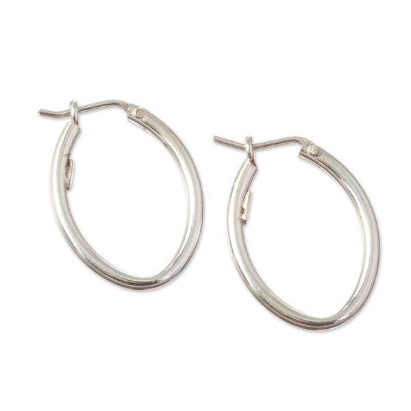Alternate image for Oval Sterling Hoop Earrings Archetype