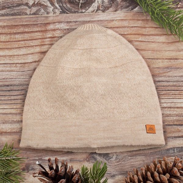 Alternate image for Unisex Soft Alpaca Blend Knit Hat in Ecru Beige Ecru Minds