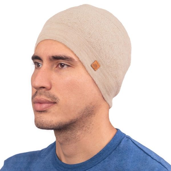 Alternate image for Unisex Soft Alpaca Blend Knit Hat in Ecru Beige Ecru Minds