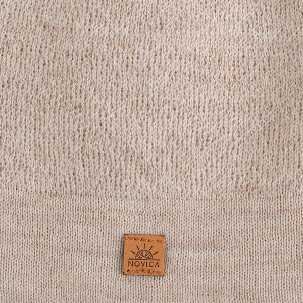 Alternate image for Unisex Soft Alpaca Blend Knit Hat in Ecru Beige Ecru Minds