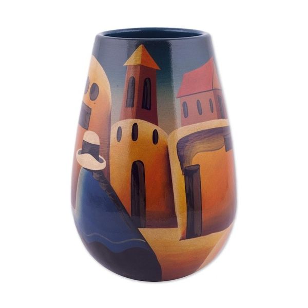 Alternate image for Artisan Crafted Cuzco Ceramic Folk Art Vase Convent Girl