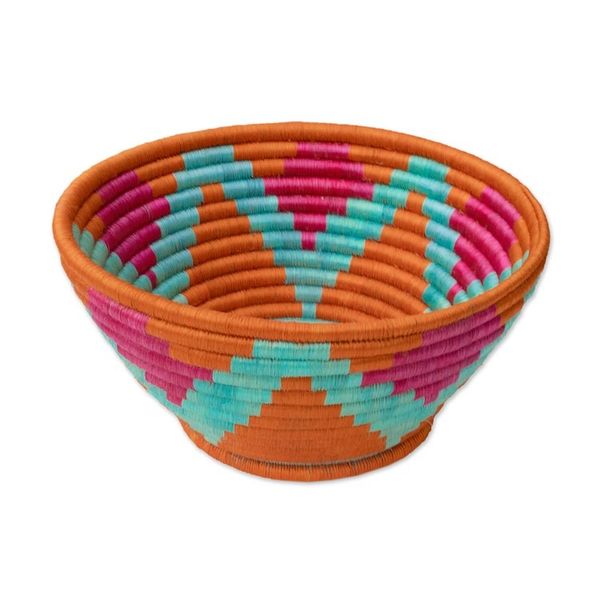 Alternate image for Handcrafted Natural Fiber Decorative Guacamayas Bowl Vivid Sunrays