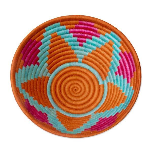 Alternate image for Handcrafted Natural Fiber Decorative Guacamayas Bowl Vivid Sunrays