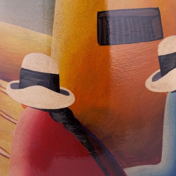 Alternate image for Artisan Crafted Cuzco Ceramic Folk Art Vase Convent Girl
