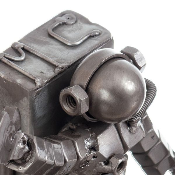 Alternate image for Eco-Friendly Recycled Metal Sculpture of Astronaut and Flag Astronaut