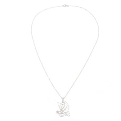 Alternate image for Handcrafted Sterling Silver Filigree Dove Pendant Necklace Peace and Grace