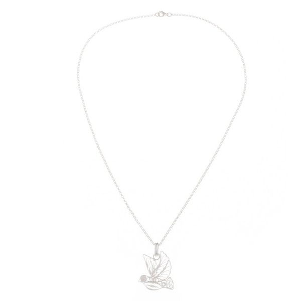 Alternate image for Handcrafted Sterling Silver Filigree Dove Pendant Necklace Peace and Grace