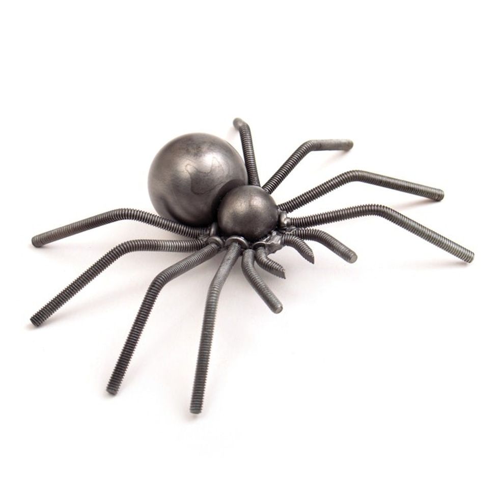 Modern Eco-Friendly Recycled Metal Figurine of a Tarantula 'Tiny Tarantula'