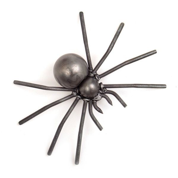 Alternate image for Modern Eco-Friendly Recycled Metal Figurine of a Tarantula Tiny Tarantula