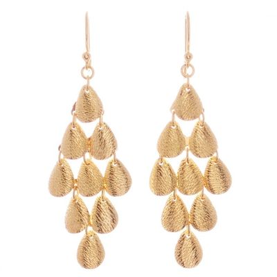 Alternate image for Teardrop Gold Plated Sterling Silver Dangle Earrings Vital Rain
