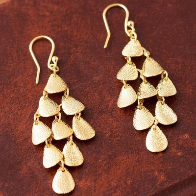 Alternate image for Teardrop Gold Plated Sterling Silver Dangle Earrings Vital Rain