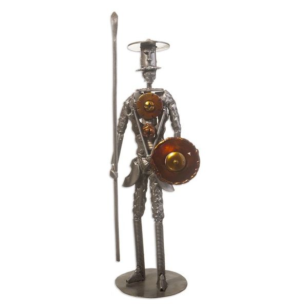 Alternate image for Upcycled Metal Sculpture of Don Quixote from Peru Quixote of La Mancha