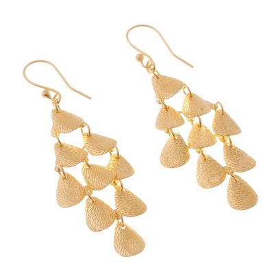 Alternate image for Teardrop Gold Plated Sterling Silver Dangle Earrings Vital Rain