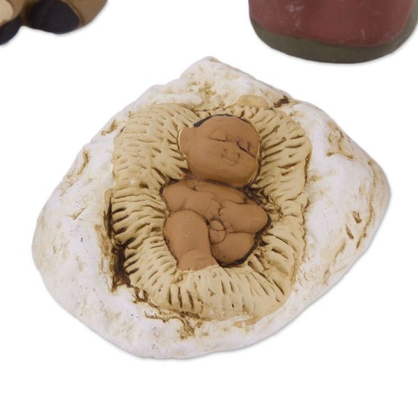 Alternate image for Petite Ceramic Andean Nativity Scene 6 Pieces Grandparents on Christmas Eve