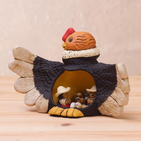 Alternate image for Condor Theme Andean Christmas Nativity Scene in Ceramic Condor Christmas