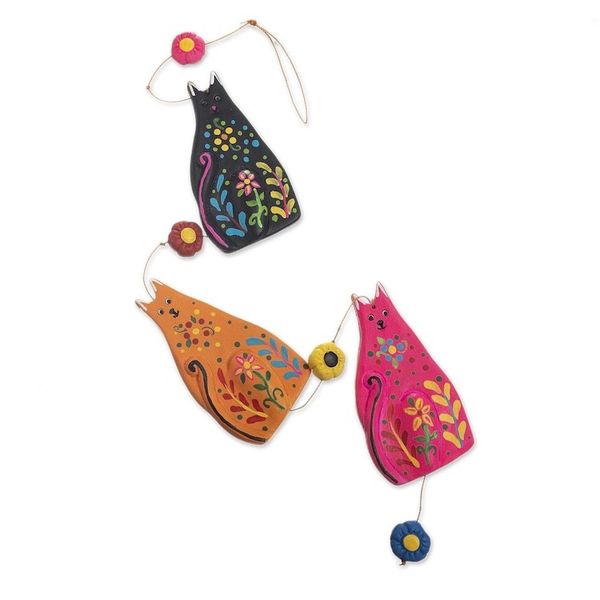 Alternate image for Hand-Painted Cat-Themed Wall Accent from Peru Cat Parade
