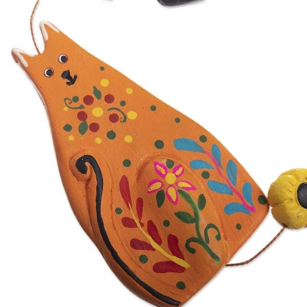 Alternate image for Hand-Painted Cat-Themed Wall Accent from Peru Cat Parade