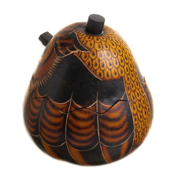 Alternate image for Mate Gourd Owl Decorative Container Owls Wisdom