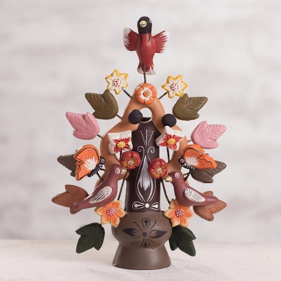 Ceramic candleholder 'Tree of Life'