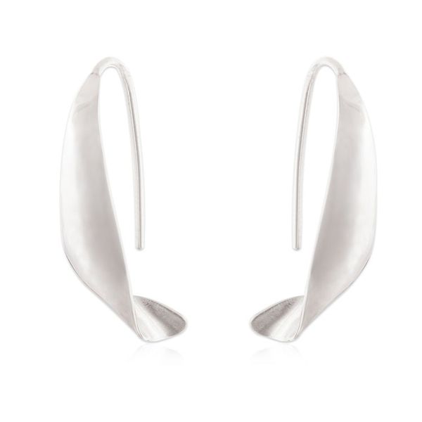Alternate image for Contemporary Sterling Silver Drop Earrings from Peru Petite Wild Wind