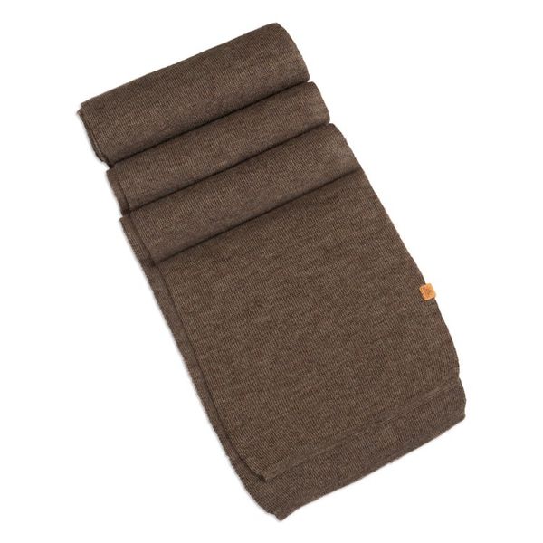 Alternate image for Knit Alpaca Blend Scarf in Brown Shade from Peru Cozy Sepia