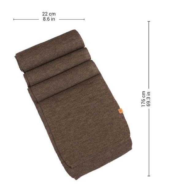Alternate image for Knit Alpaca Blend Scarf in Brown Shade from Peru Cozy Sepia