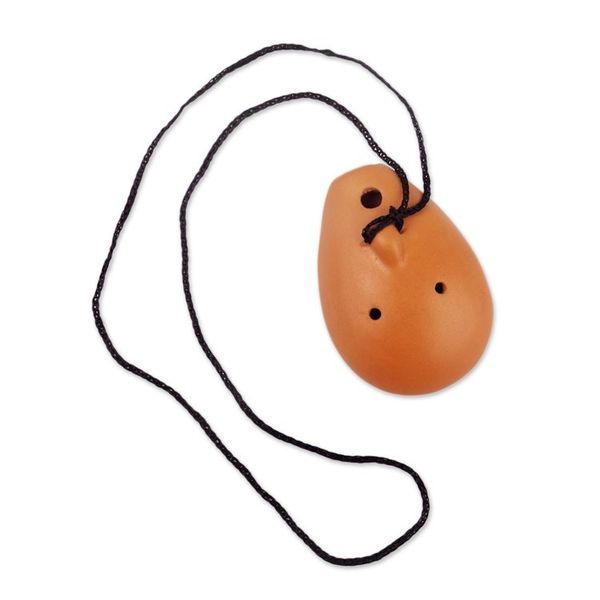 Alternate image for Ceramic Ocarina with Llama Motif Handcrafted in Peru Blue Wind