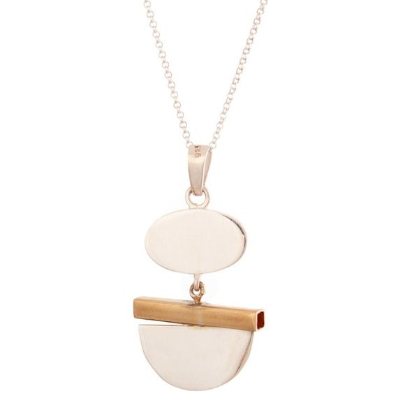 Alternate image for Modern 18k Gold-Plated Natural Chrysocolla Pendant Necklace Hypnotic Calm
