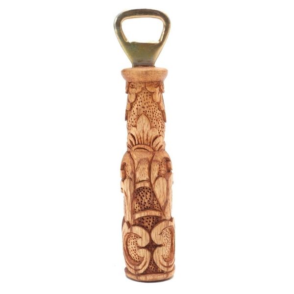 Alternate image for Handcrafted Suar Wood Floral Bottle Opener from Bali Floral Refreshment