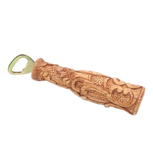Alternate image for Handcrafted Suar Wood Floral Bottle Opener from Bali Floral Refreshment