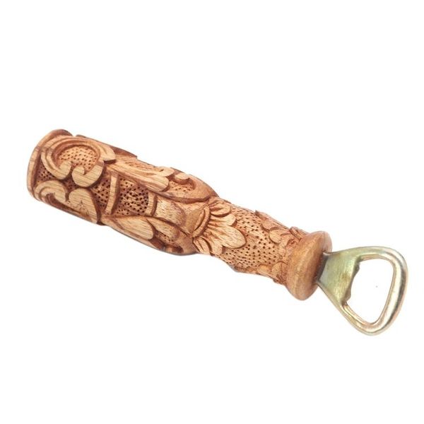 Alternate image for Handcrafted Suar Wood Floral Bottle Opener from Bali Floral Refreshment