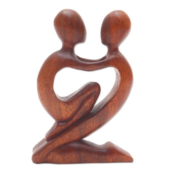 Alternate image for Original Romantic Wood Sculpture True Love