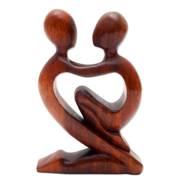 Alternate image for Original Romantic Wood Sculpture True Love