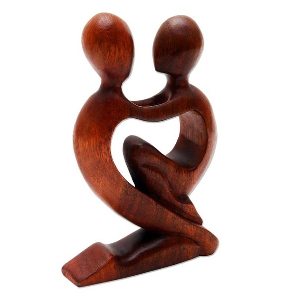 Alternate image for Original Romantic Wood Sculpture True Love