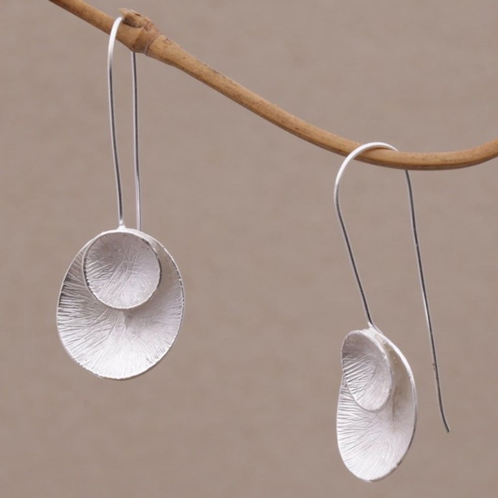 Sterling Silver Modern Drop Earrings from Bali 'Modern Majesty'