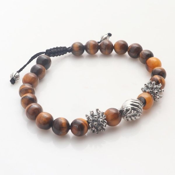 Alternate image for Balinese Tigers Eye Sterling Silver Unity Bracelet Helping Hands Together