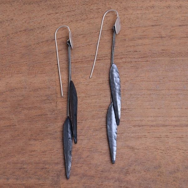 Alternate image for Sterling Silver and Dark Copper Dangle Earrings from Bali Dark Summer Points