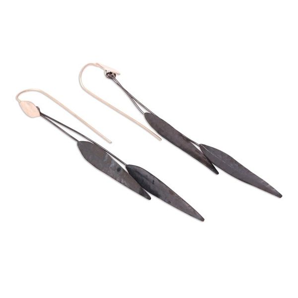 Alternate image for Sterling Silver and Dark Copper Dangle Earrings from Bali Dark Summer Points