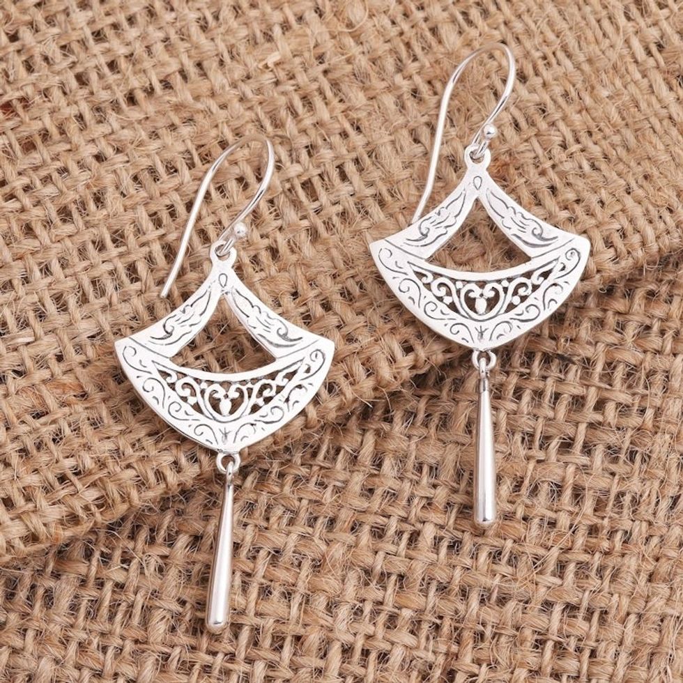 Sterling Silver Paper Lantern Dangle Earrings 'Paper Lanterns'