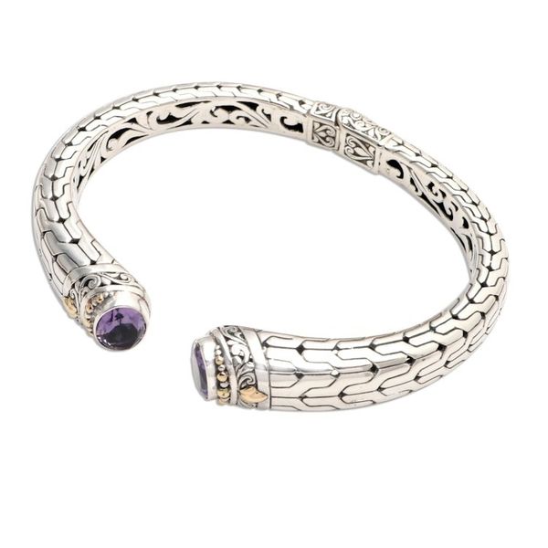 Alternate image for Hand Crafted Amethyst and Silver Cuff Bracelet Endeavor