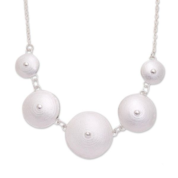 Alternate image for Sterling Silver Filigree Link Pendant Necklace from Java Five Shields