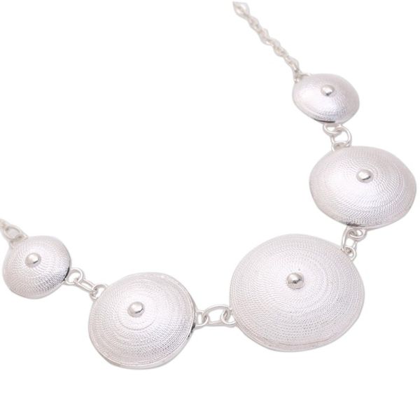 Alternate image for Sterling Silver Filigree Link Pendant Necklace from Java Five Shields