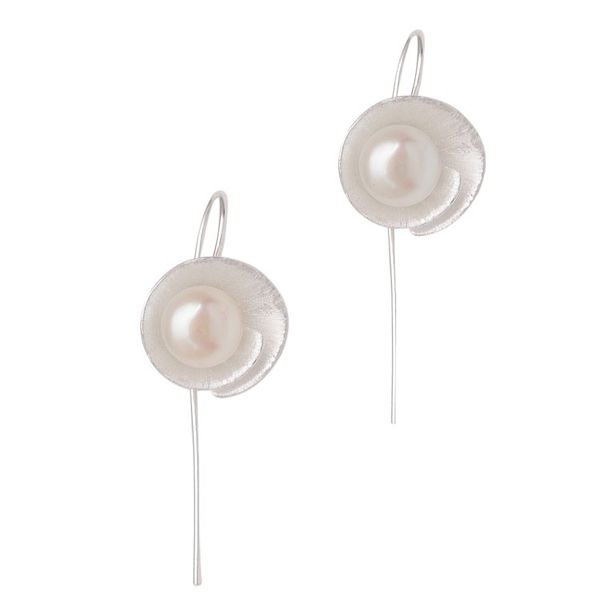 Alternate image for Sterling Silver Cultured Freshwater Pearl Drop Earrings Lily Glamour
