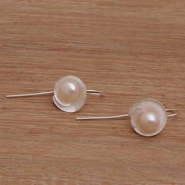 Alternate image for Sterling Silver Cultured Freshwater Pearl Drop Earrings Lily Glamour